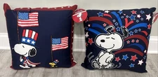 Peanuts Snoopy and Woodstock Patriotic 4th of July Pillow July 4th NEW Set Of 2