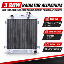 3 Row Radiator Aluminum For 1939-19411940 Ford Deluxepickup Truck Flathead V8