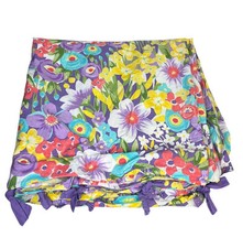 Pottery Barn Kids Poppy Duvet Cover Full / Queen Purple Multi Floral Tie Closure