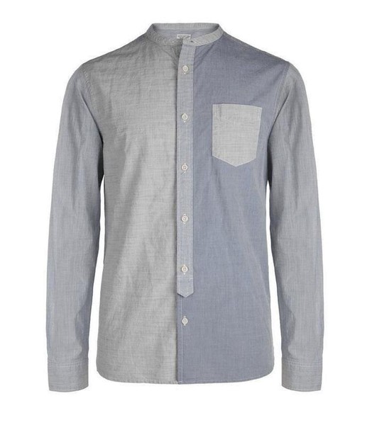 Men AllSaints Shirt Grey Cotton S-M