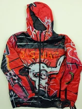 Members Only Jacket Mens Red Black Basquiat Midweight Full Zip Hooded Coat