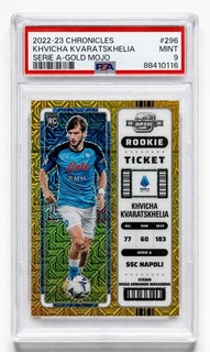 Panini Chronicles Khvicha Kvaratskhelia Rookie Ticket /10 PSA 9 RC