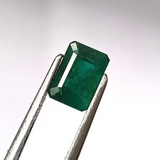 Natural Zambian Emerald Loose Gemstone 1.40 Cts 7X5 mm Emerald Cut Faceted Stone