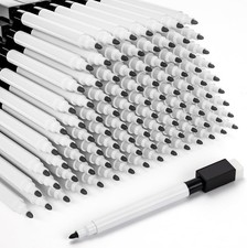 100 Pcs Black Magnetic Dry Erase Markers with Eraser Cap, White Board Mini Dry