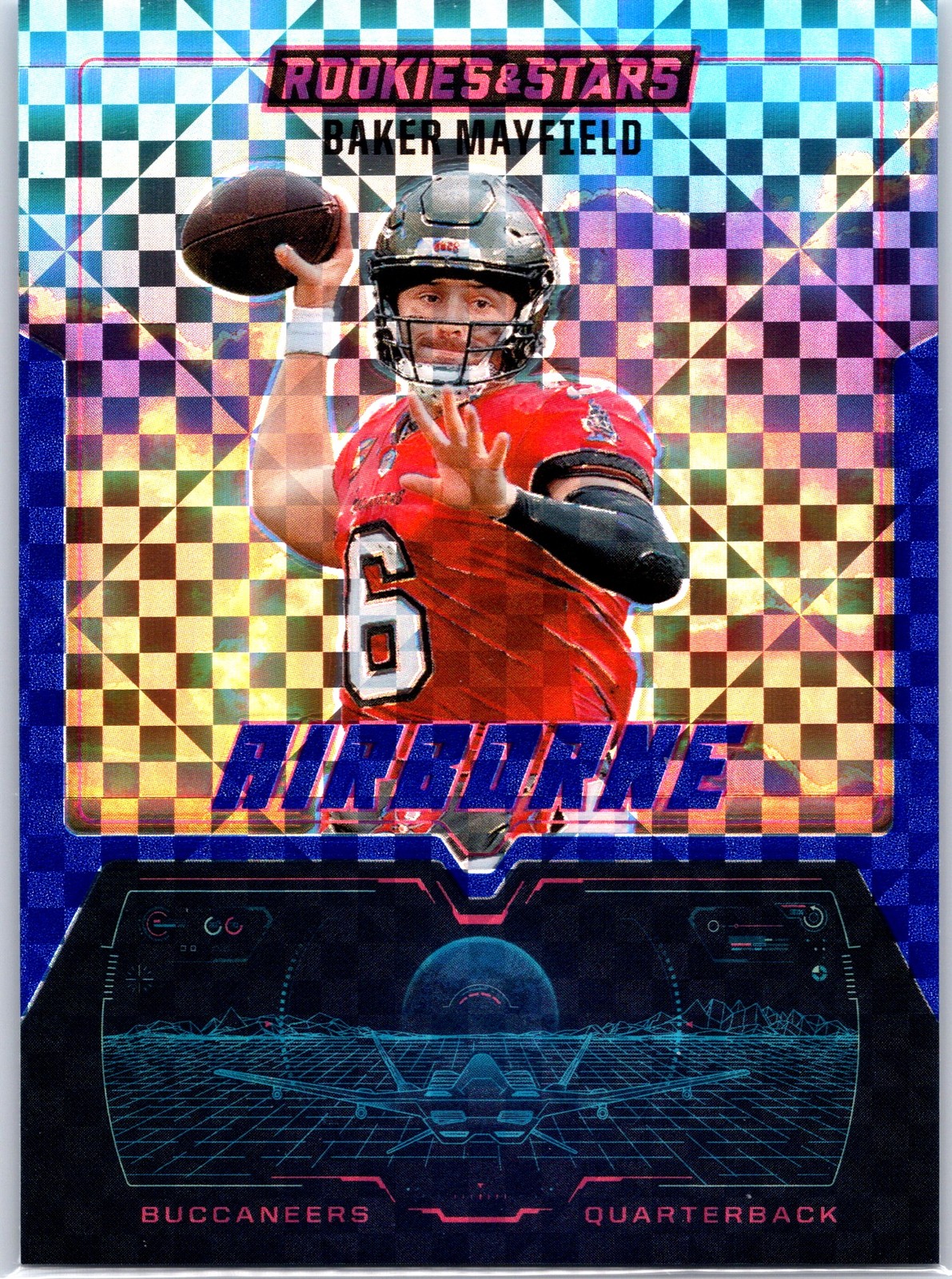 2025 Rookies & Stars Baker Mayfield #18 Airborne Blue Plaid Tampa Bay Buccaneers