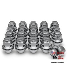 M12x1.50 Solid Piece Factory Mag Style Lug Nuts 20 PACK CHROME 1.47" Standard