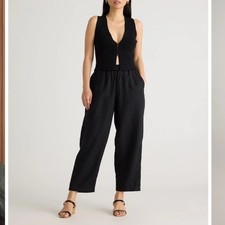 QUINCE 100% European Linen Pants In Black Size Medium
