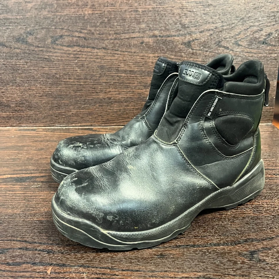 Botas de trabajo para hombre 5.11 Tactical Company talla 10.5 negras CST 12031 puntera de cuero Foto 4 de 4