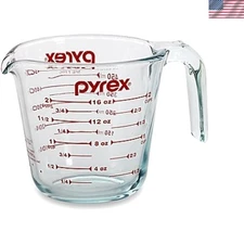 Non-Porous 2.5L Glass Measuring Cup with Red Graphics - Stain & Odor Resistant