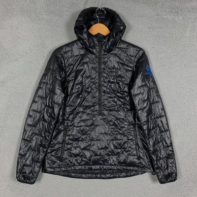 Helly Hansen Lifaloft Jacket Womens Medium Black Hooded Insulator 1/2 Zip Anorak