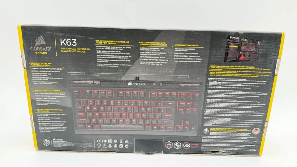 Corsair K63 - QWERTY Gaming Tastatur - Mechanisch - Cherry MX Red - Defekt - Bild 2 von 4