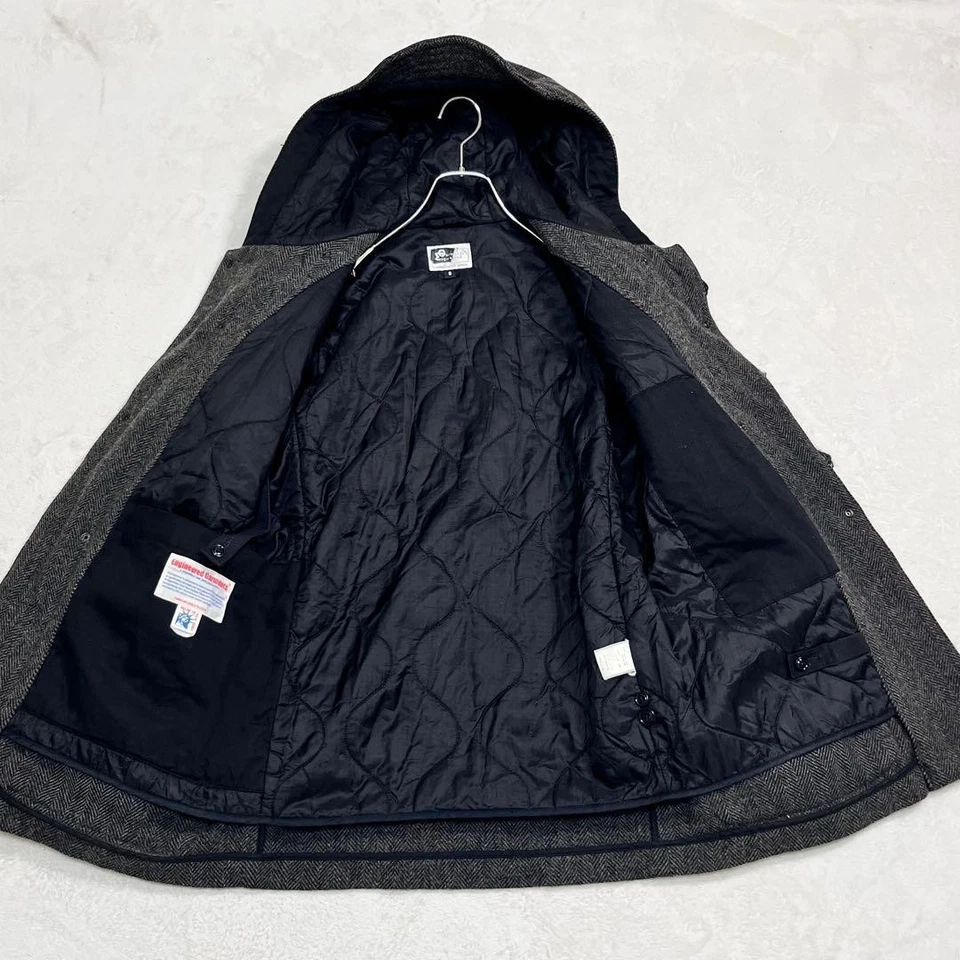 Engineered Garments Herringbone Duffle Coat, Size S, Gray, Men's - Image 4 of 4