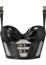 Ann Summers Symphony  Black PU Corset Top  XXL 24 26