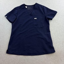 FIGS Scrub Top Womens Small Blue V Neck Technical Collection Shirt Medical