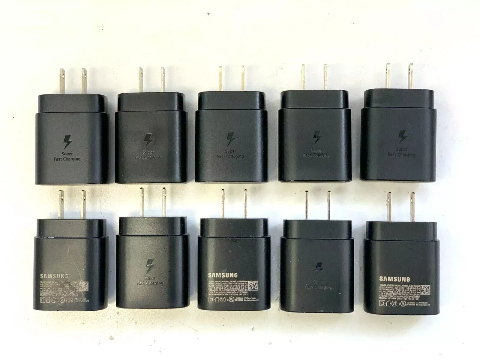 Lot of 25 Genuine Samsung 25W USB-C Wall Chargers EP-TA800