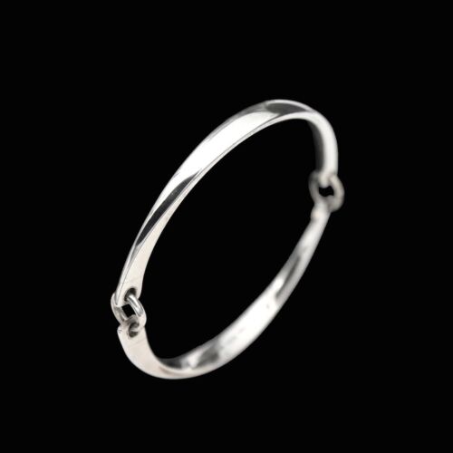 Hans Hansen. Hinged Sterling Silver Bangle #218 - Bent Gabrielsen. Size L. - Picture 2 of 5