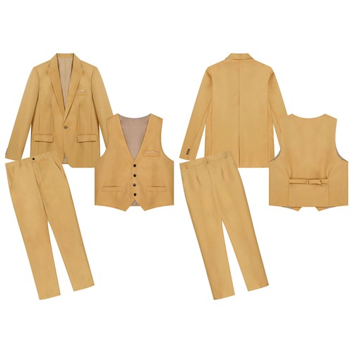 UK Men Suit Slim Fit One Button Blazer Vest Jacket with Pants Sets Wedding Party - 第 9/146 張圖片