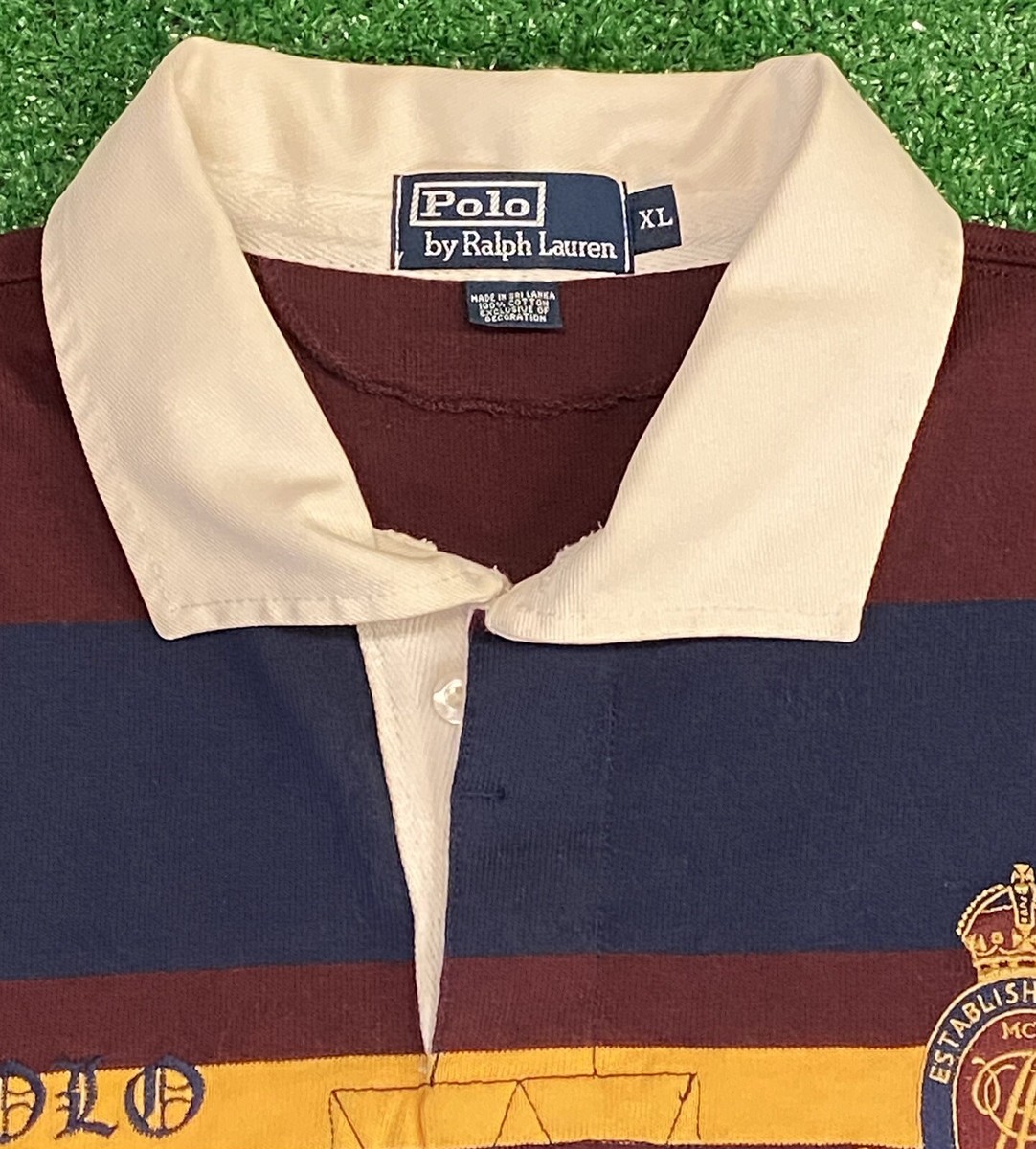 Polo by Ralph Lauren ラガーシャツ XL Polo Ralph Lauren Long Sleeve Striped #8 Rugby Shirt - Size XL | eBay