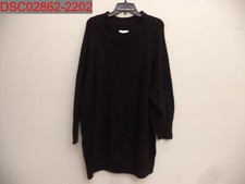 NWOT - Topshop Women's Black Oversize Long Sleeve Mini Sweater Dress, Size 12