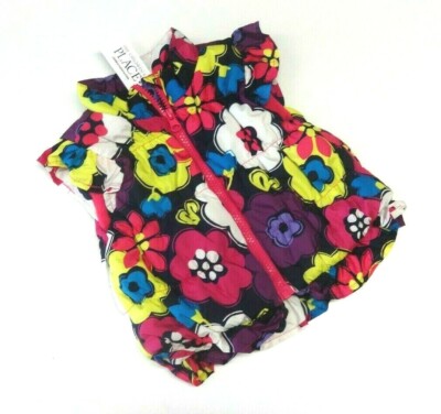  Weste bunt für Mädchen Größe 80/86 Blumen USA size 12-18 month Place NEU 