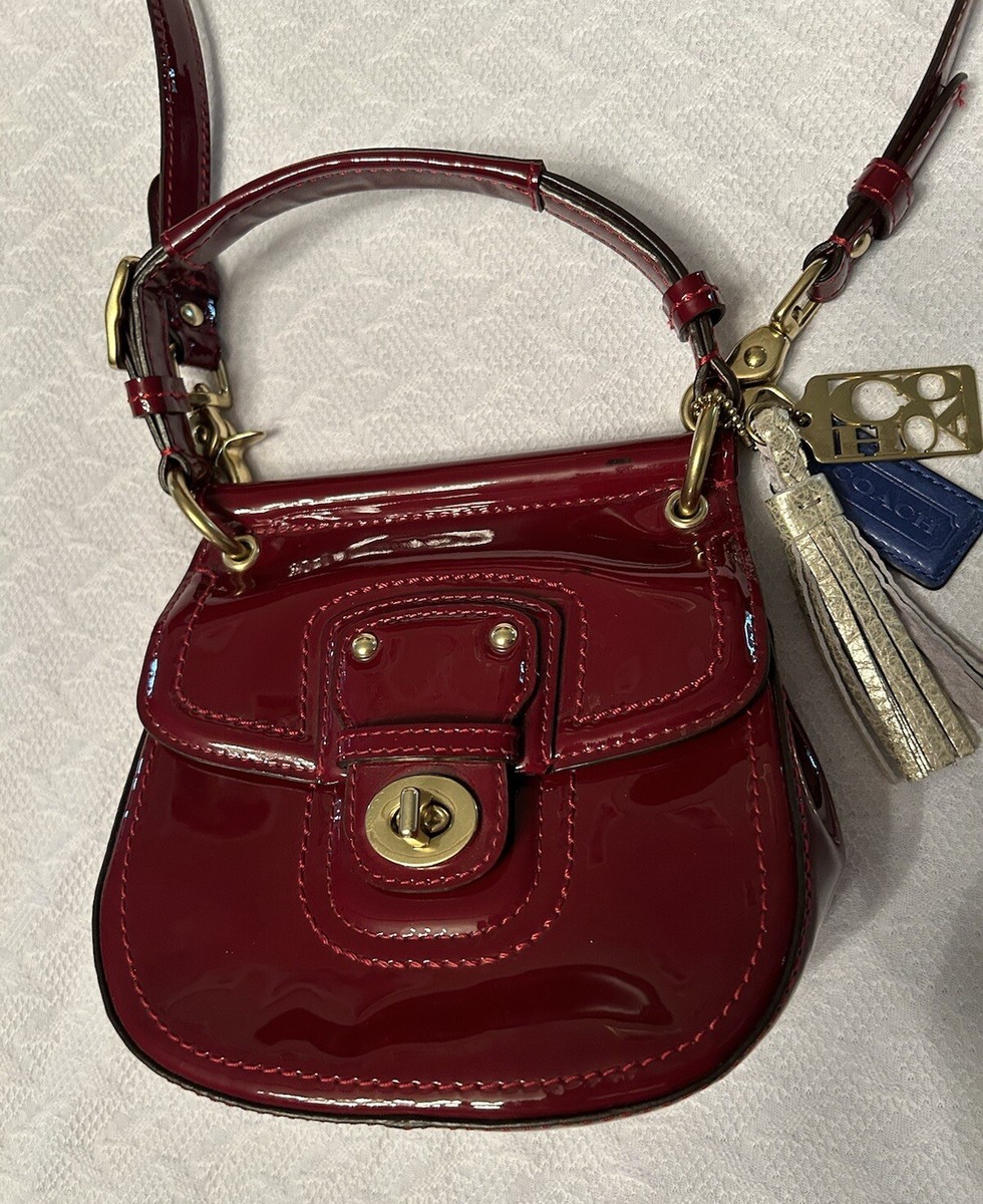 COACH Mini Willis Bag Crossbody Crimson Burgundy Patent COACH Mini Willis Bag Crossbody Crimson Burgundy Patent