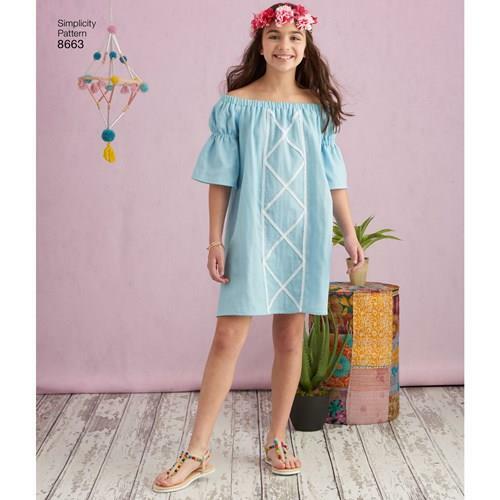 Simplicity Sewing Pattern 8663 Childs Girls Dress Shoulder Straps Size 7-14 UC - Picture 4 of 6