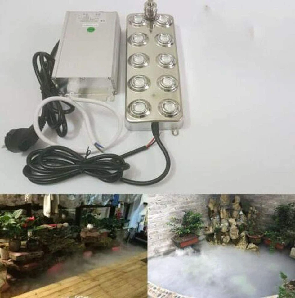 Ultrasonic Mist Maker Fogger Mister Air Humidifier Fog Machine 110v 10 Head Deco - Image 4 of 4