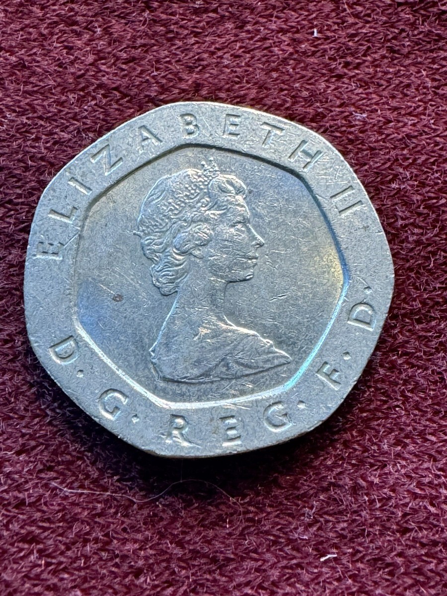 1983 Rare Twenty (20) Pence Elizabeth II UK Coin D. G. Reg. F. D.
