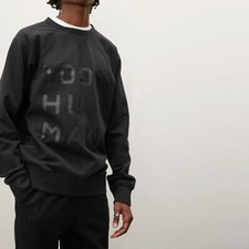 Everlane The 100 Human Typography Sweatshirt Black Size Small Unisex NWOT