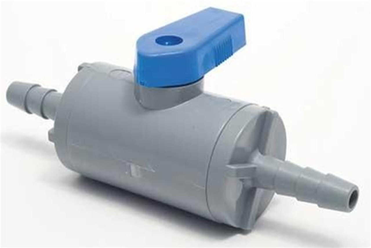 SMC 6380390 Inline PVC Ball Valve – 1/4" ID Barb x 1/4" ID Barb, Compact