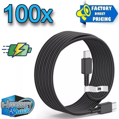 100x USB-C to USB-C Fast Charge Cables Quick Type Charger Bulk Wholesale OEM