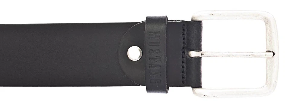 MUSTANG cinturón Leather Belt W105 Black - Imagen 3 de 4