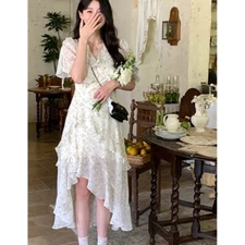 Summer Fashion Sweet Korean Style Chiffon Floral short-sleeved Dress