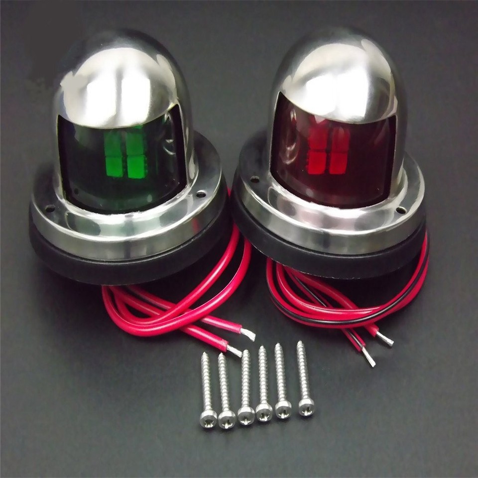 2X Marine Boat Yacht Pontoon Stainless Steel LED Bow Navigation - Foto 2