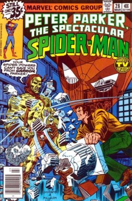 Spectacular Spider-Man (1976) #28 2nd Frank Miller Daredevil Art VF. Stock Image