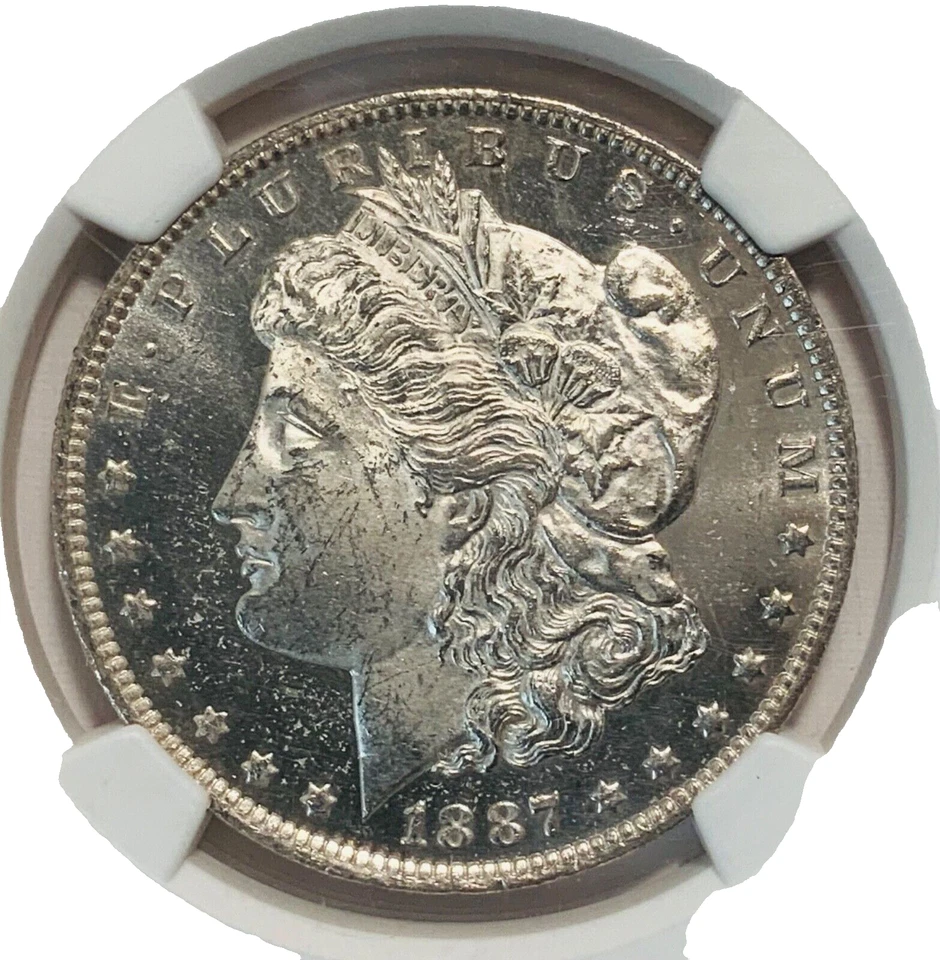 1887 O NGC MS-62 DPL Morgan Silver Dollar Black & White Free Shipping - Image 4 of 4
