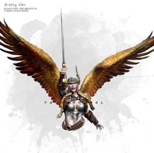 200mm Valkyrie Warrior Resin Figure - Fantasy Angelic Winged Model with Sword