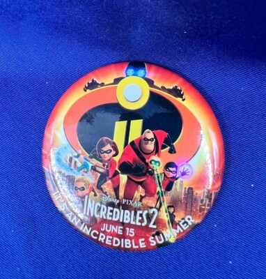 Disney Pixar Exclusive Button ~ Incredibles 2 June 15 Opening Pixar | eBay