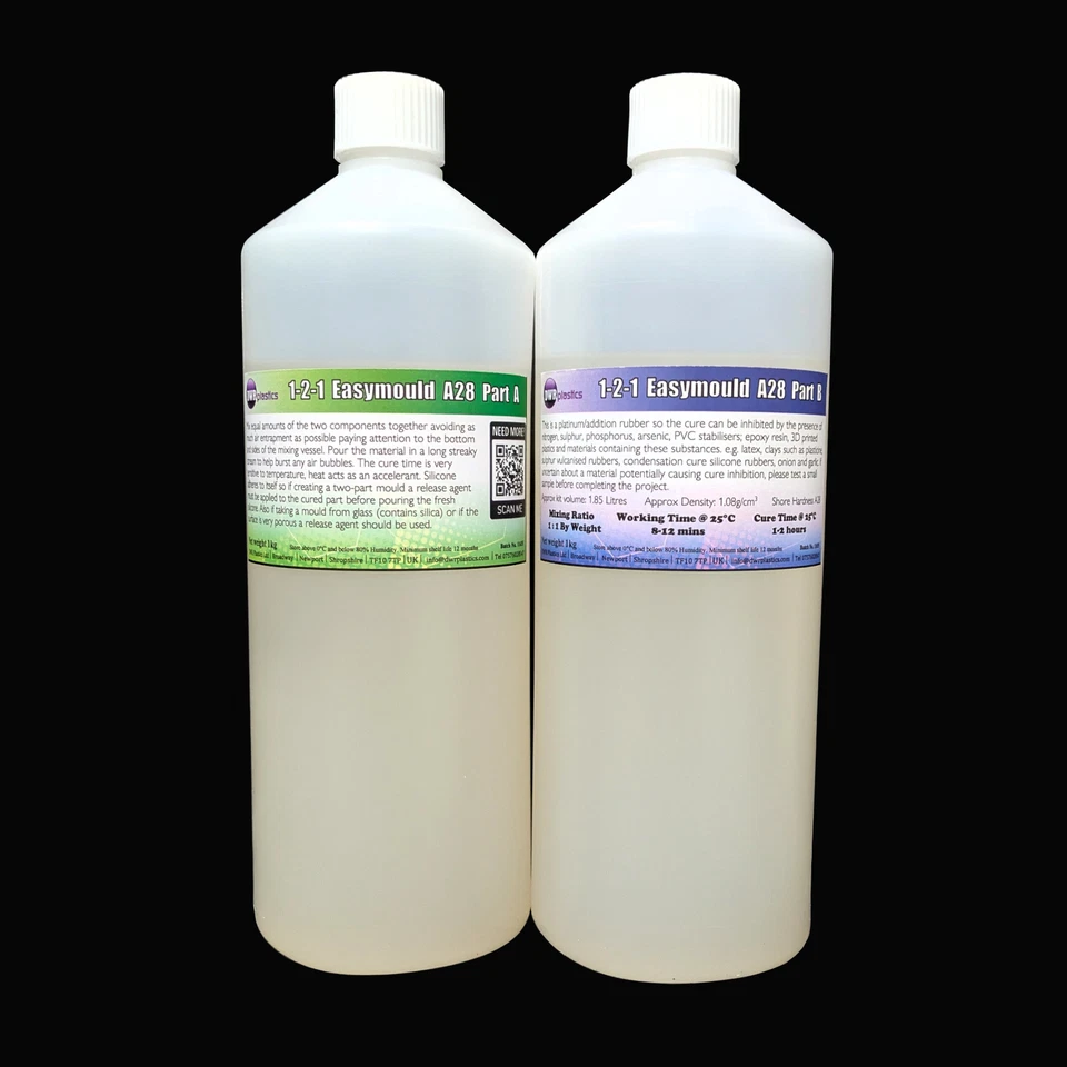 1-2-1 Easy Mould Making Silicone Rubber 2kg Kit - Non toxic - Soap/candle/resin