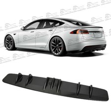Black Car Rear Diffuser Bumper Lip Canards Spoiler Body Kits For Tesla Model S