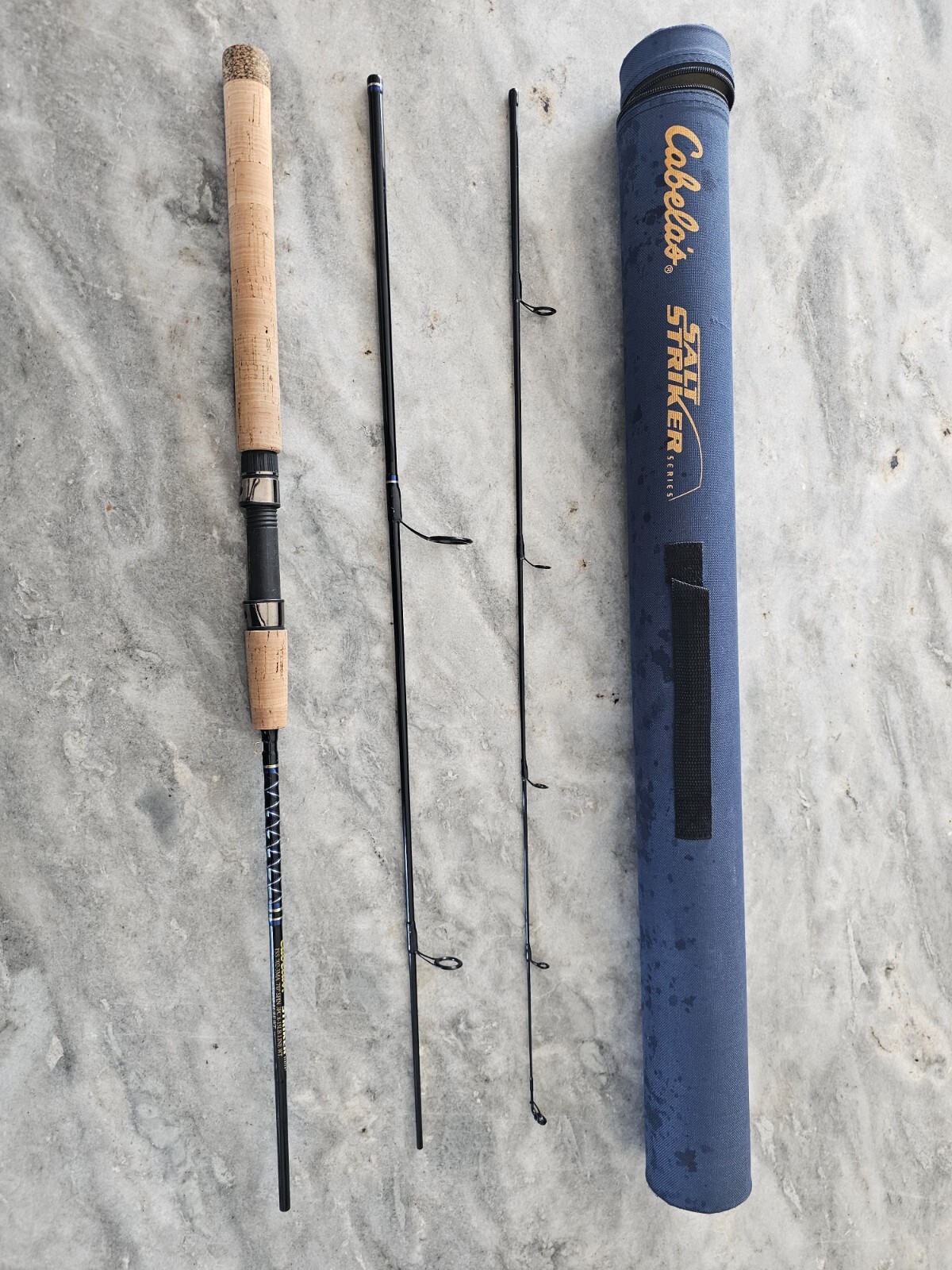 Cabelas Salt Striker 3 Pc Travel Rod 7’ 1/43/4 oz Lure With Case eBay