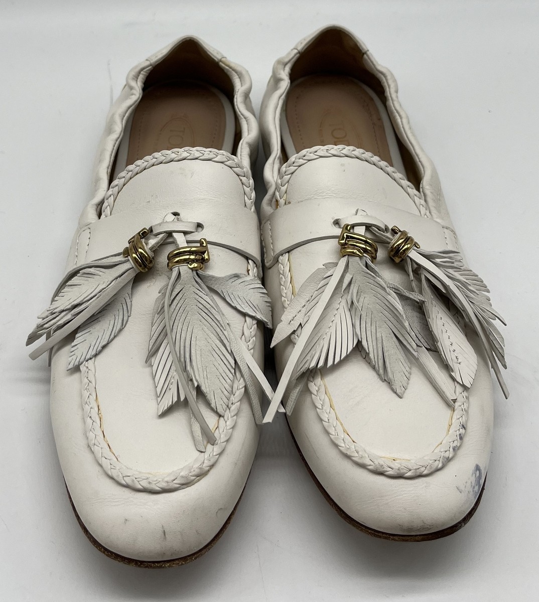 ローファー・オックスフォード TOD'S T timeless leather loafer Bianco Woman WHITE T Timeless Loafers in Leather