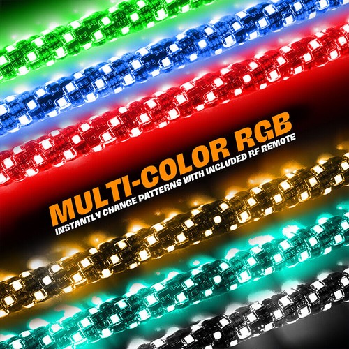 2pcs 3ft Spiral RGB LED Whip Lights for UTV ATV Accessories Polaris RZR Antenna - Bild 5 von 12