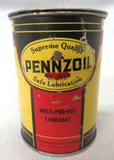 VINTAGE ADVERTISING PENNZOIL  1 LB GREASE AUTO OIL PETROLIANA   757-P