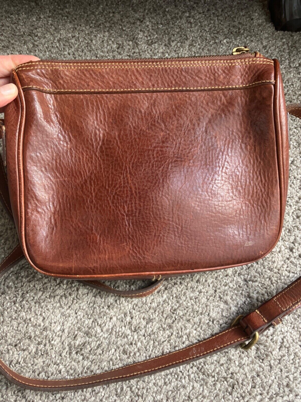 Vintage Ralph Lauren Brown Leather Crossbody Bag - image 5