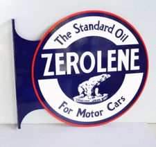 ZEROLENE STANDARD OIL Car Flange Sign with Bear  modern retro
