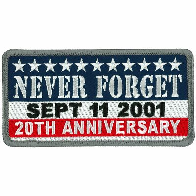 Nie Vergessen 20th Jubiläum Sept 11 2001 Hitze Versiegelt Zum Aufbügeln Patch,