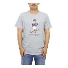 Polo Ralph Lauren Polo Bear Crewneck T-Shirt - Grey with Preppy Bear Skier -
