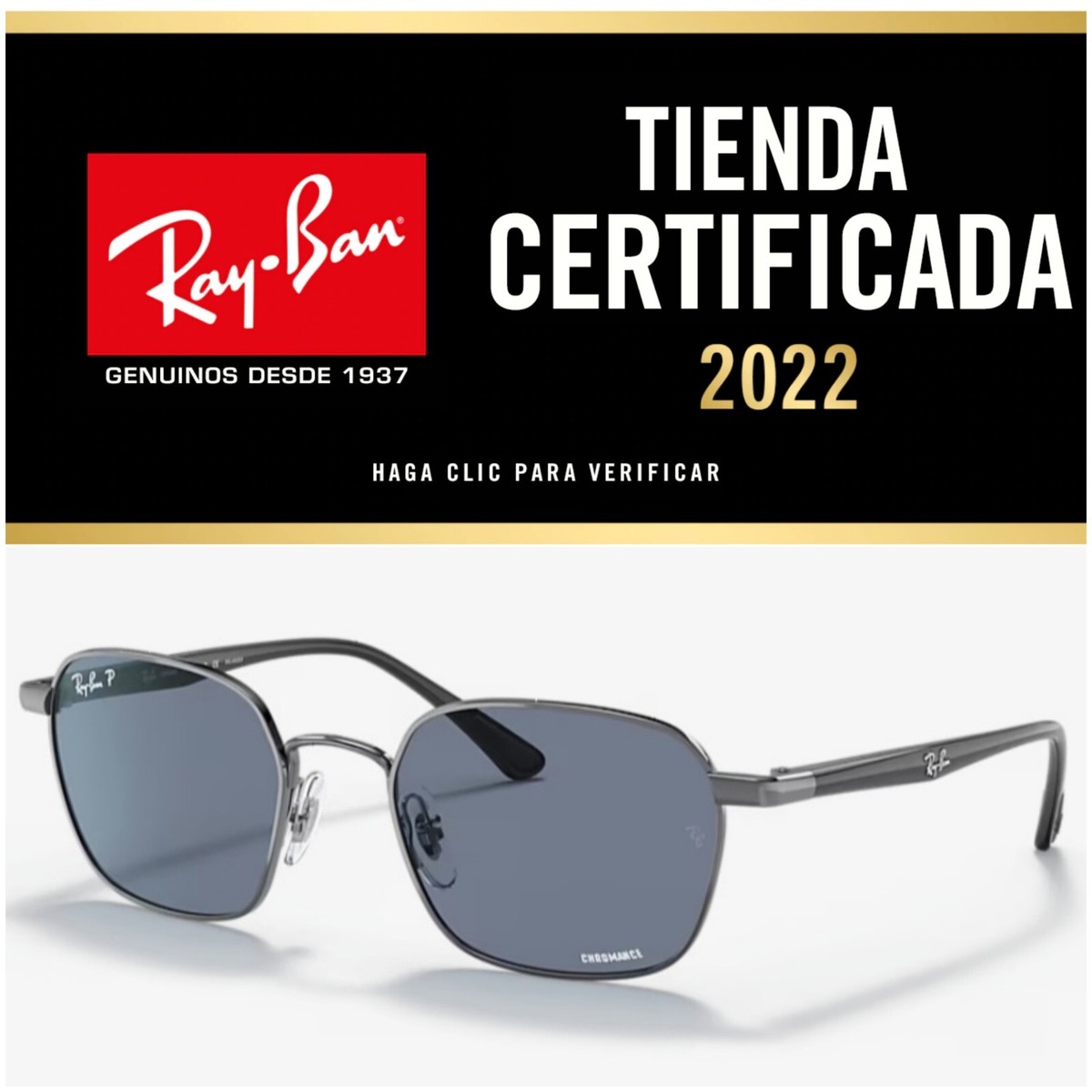 Gafas Ray-Ban RB3664CH 004/BA CHOMANCE GUNMETAL Blue New