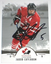 JAKOB CHYCHRUN SIGNED 16-17 UPPER DECK TEAM CANADA JUNIORS ROOKIE CARD AUTOGRAPH